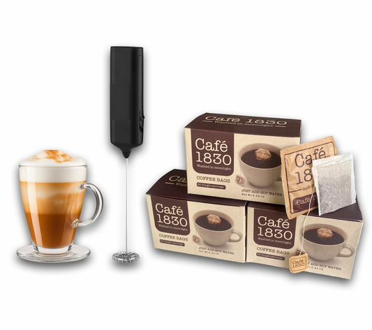 Café 1830 – Moonlight-Washed Coffee (3 x 20 Servings) + FREE FROTHER + FREE SHIPPING